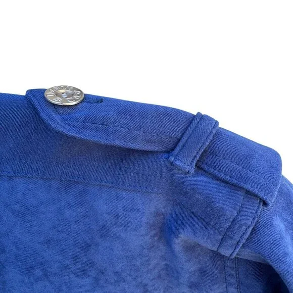Denim & Co Vintage 80s Womens Blue Faux Suede Barn Chore Utility Work Jacket S‎ - Picture 6 of 10